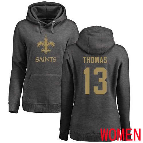 New Orleans Saints Ash Women Michael Thomas One Color NFL Football #13 Pullover Hoodie Sweatshirts